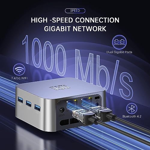 ACEMAGICIAN Mini PC Windows 11 Pro, 8GB RAM 256GB SSD, 3 HDMI 4K, Dual Gigabit Ethernet O834050