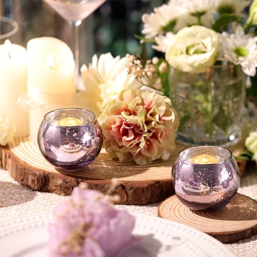 Volens Round Gold Mercury Glass Votive Candle Holders, Set of 12 N571280