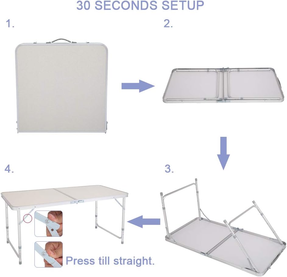 4FT Portable Folding Table White Z421719