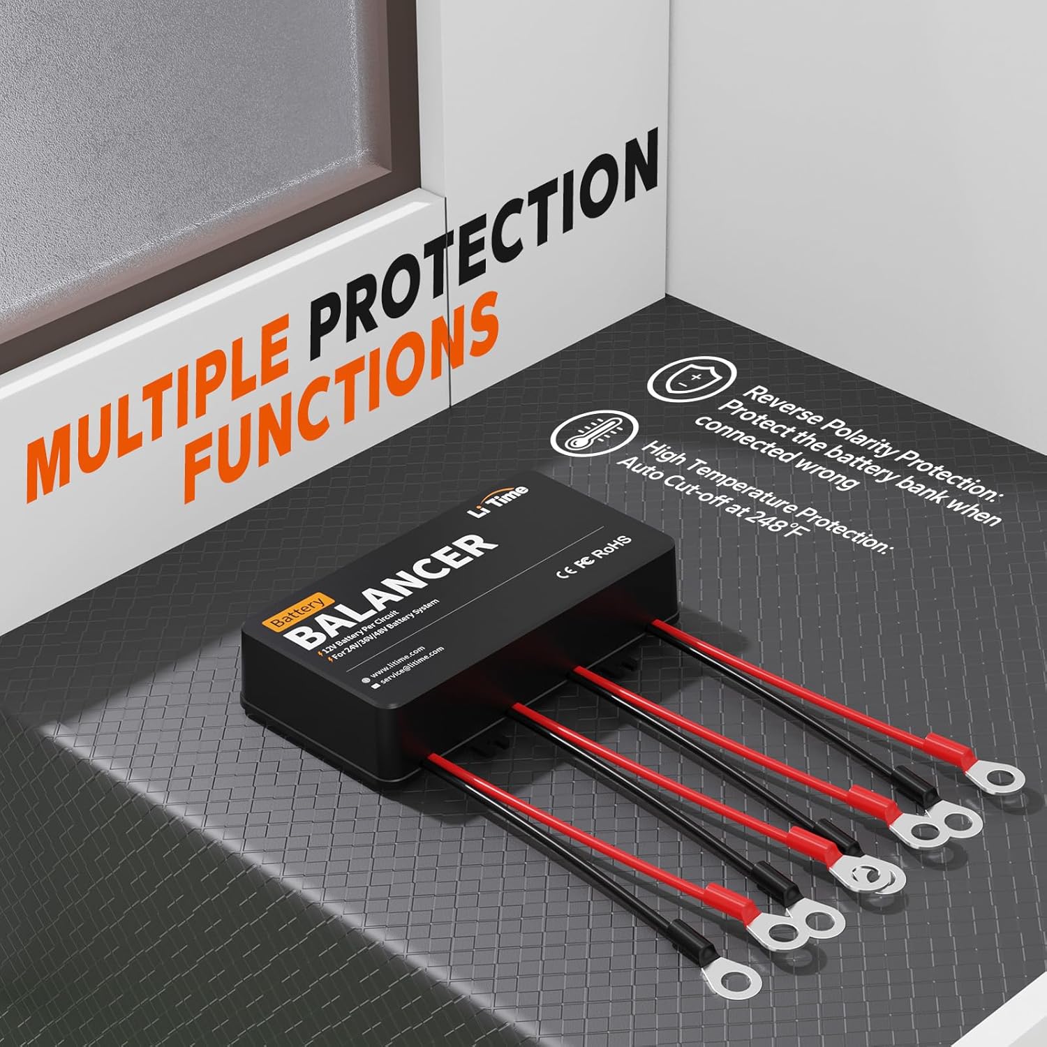 LiTime 48V Battery Equalizer Active Balancer for LiFePO4, Lead Acid, RV, Solar Y9302