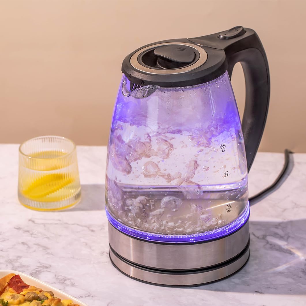 Speed-Boil Electric Kettle 1.7L Borosilicate Glass, Auto Shut-Off H312268
