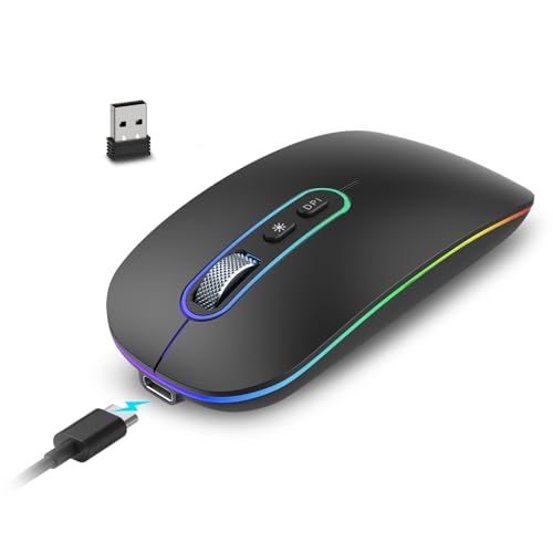 cimetech M01 Wireless Bluetooth Dual Mode Mouse, Rechargeable Ultra Slim, Rose Gold R3832