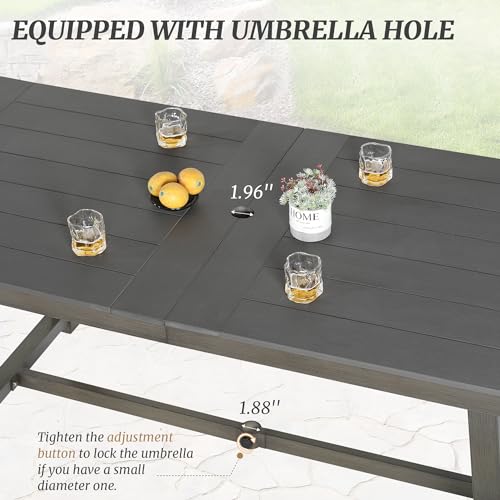 Bullard Outdoor Patio Dining Set 5Pcs with Umbrella Hole, Aluminum Frame B824