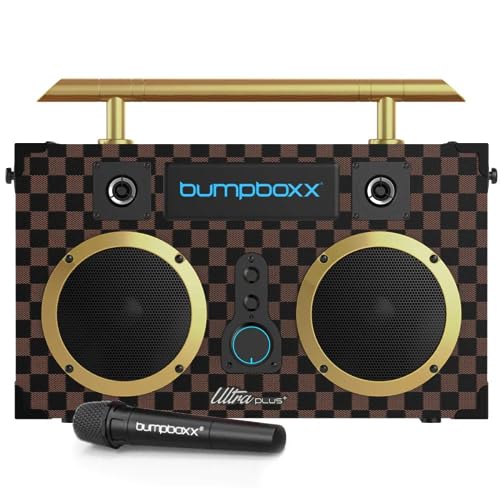 Bumpboxx Bluetooth Boombox Ultra Plus | Retro Boombox with Bluetooth Speaker | Includes Rechargeable Lithium Battery, Carrying Strap & Mic | Easy to Carry | NYC Graffiti
