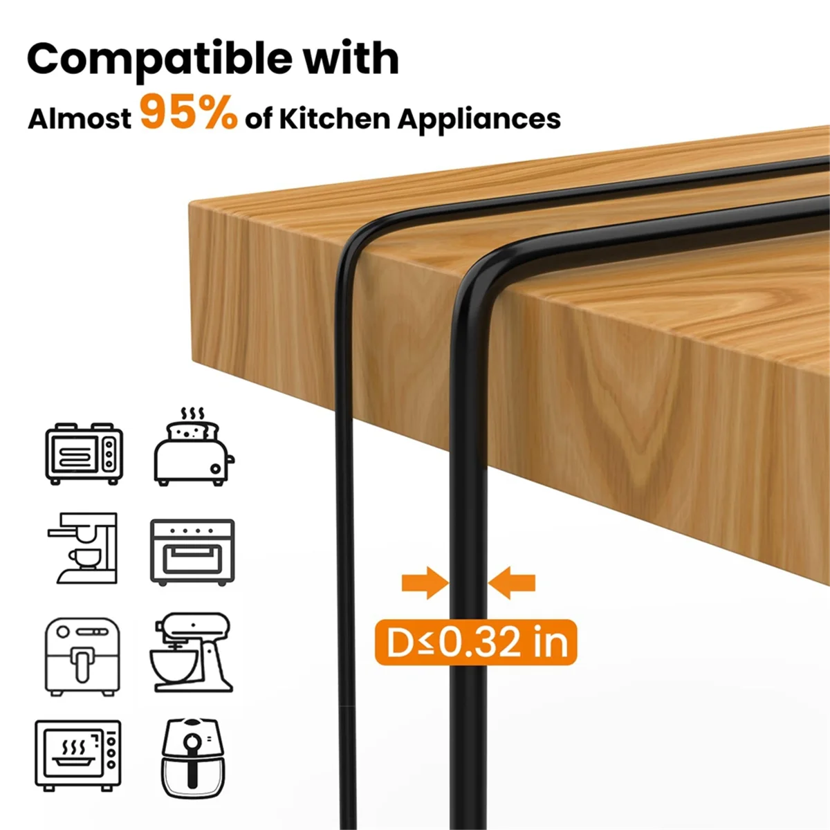 Cord Organizer for Kitchen Appliances, 6 Pack Stick-On Wire Keeper I22480
