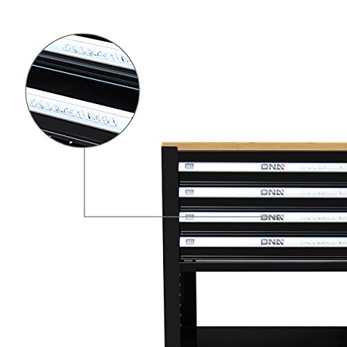 DNA MOTORING 30"W x 37"H x 18"D 4-Drawer Rolling Tool Cart with Locking Cabinet, Black J753366