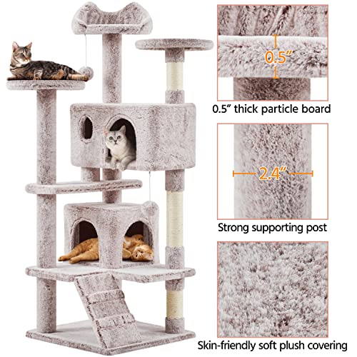 Yaheetech 54in Cat Tree Tower Condo Furniture with Scratch Post Y196