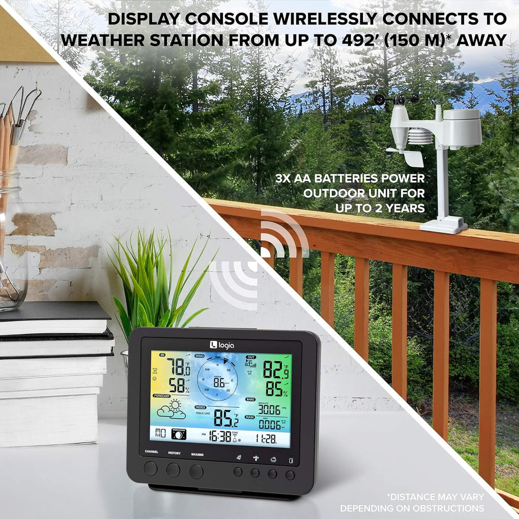 Logia 5-in-1 Wi-Fi Weather Station with Indoor/Outdoor Monitoring N592315