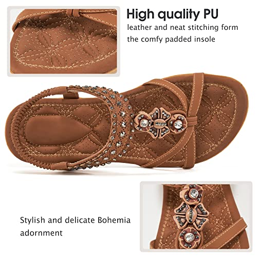Alicegana Women's Sandals Non-Slip Casual Summer Beach Flats Q323621