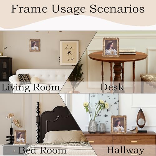 Antique Picture Frames 8x10 Vintage Victorian Ornate with Glass, Black S55546