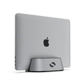 HumanCentric Laptop Holder Vertical Laptop Stand in Aluminum, Adjustable Holder and Dock, Laptop Vertical Stand Fits MacBook Pro and Other Laptops .5" to 1.5", Upright Laptop Holder for Desk, Black