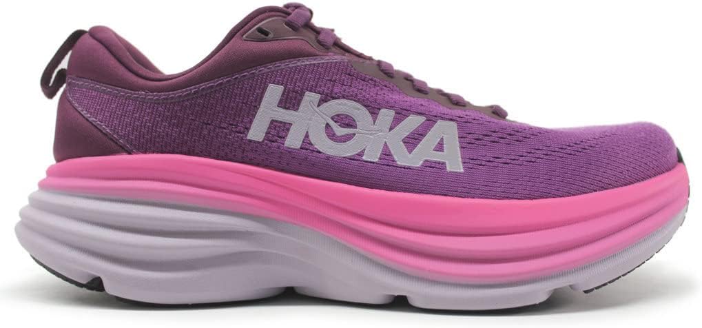 HOKA ONE ONE Bondi 8 Wide, Women's Running Shoes, Pink, 7.5 US