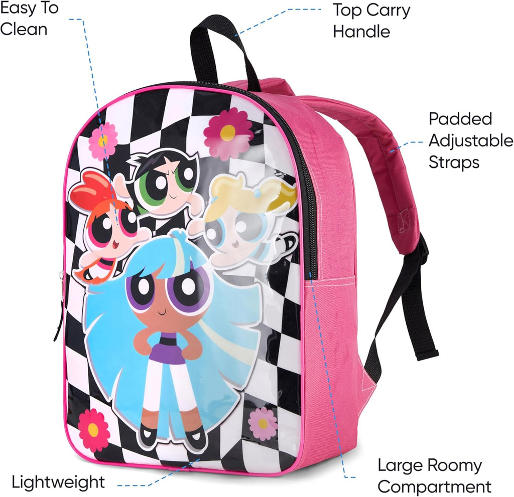 Powerpuff Girls Backpack for Girls 15" with Padded Straps D3457
