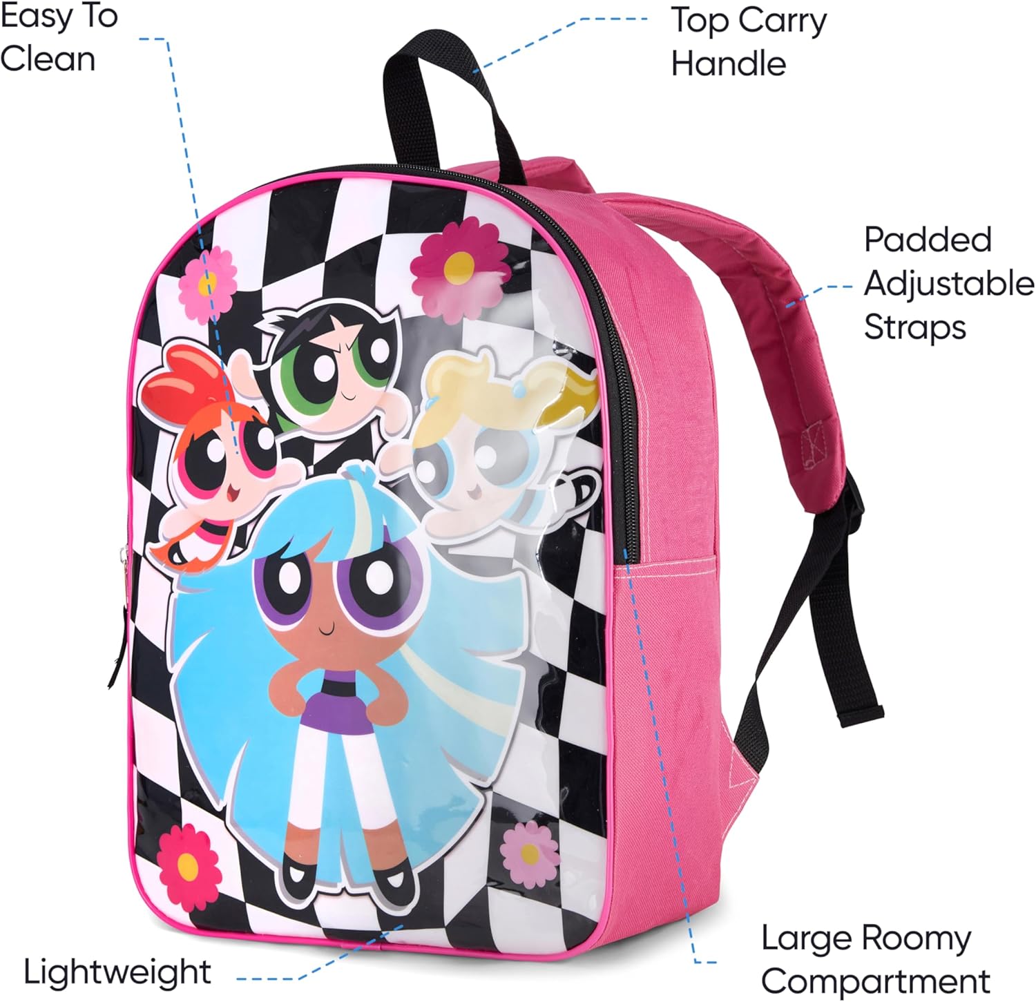 Powerpuff Girls Backpack for Girls 15" with Padded Straps D3457
