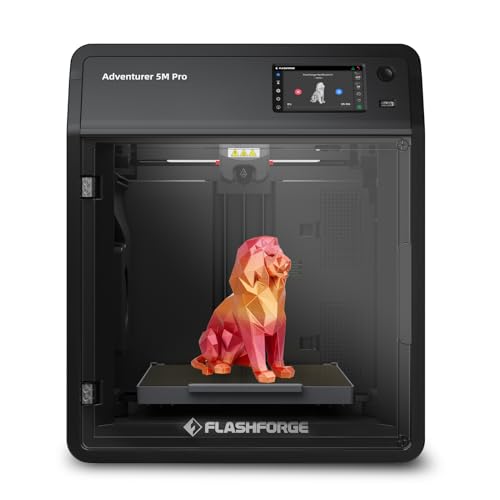 Flashforge Adventurer 5M 3D Printer, 600mm/s High-Speed 3D Printer with Auto Leveling, Quick Release Nozzle and PEI Plate, 8.7 x 8.7 x 8.7in