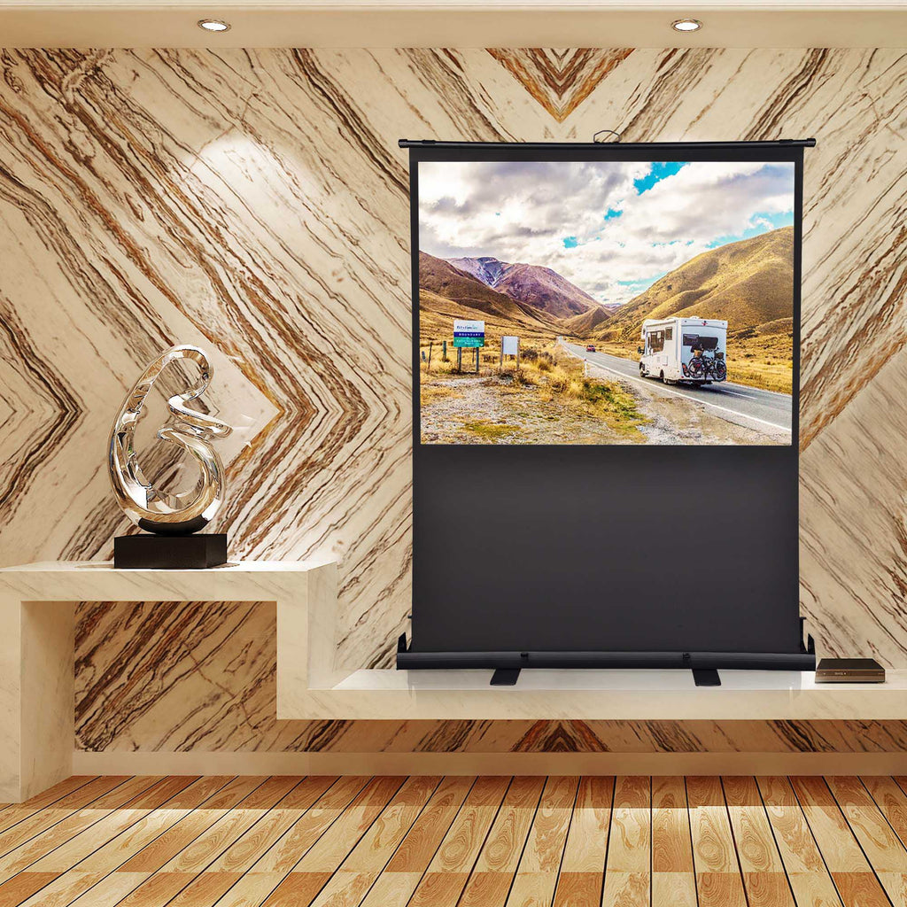 InstaHibit 60" Portable Floor Projector Screen with Aluminum Case Z1271
