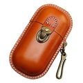 Handmade Leather Eyeglass Case Hard Shell Retro Men And Women Sunglasses Nearsighted Glasses Hooks Protection Box