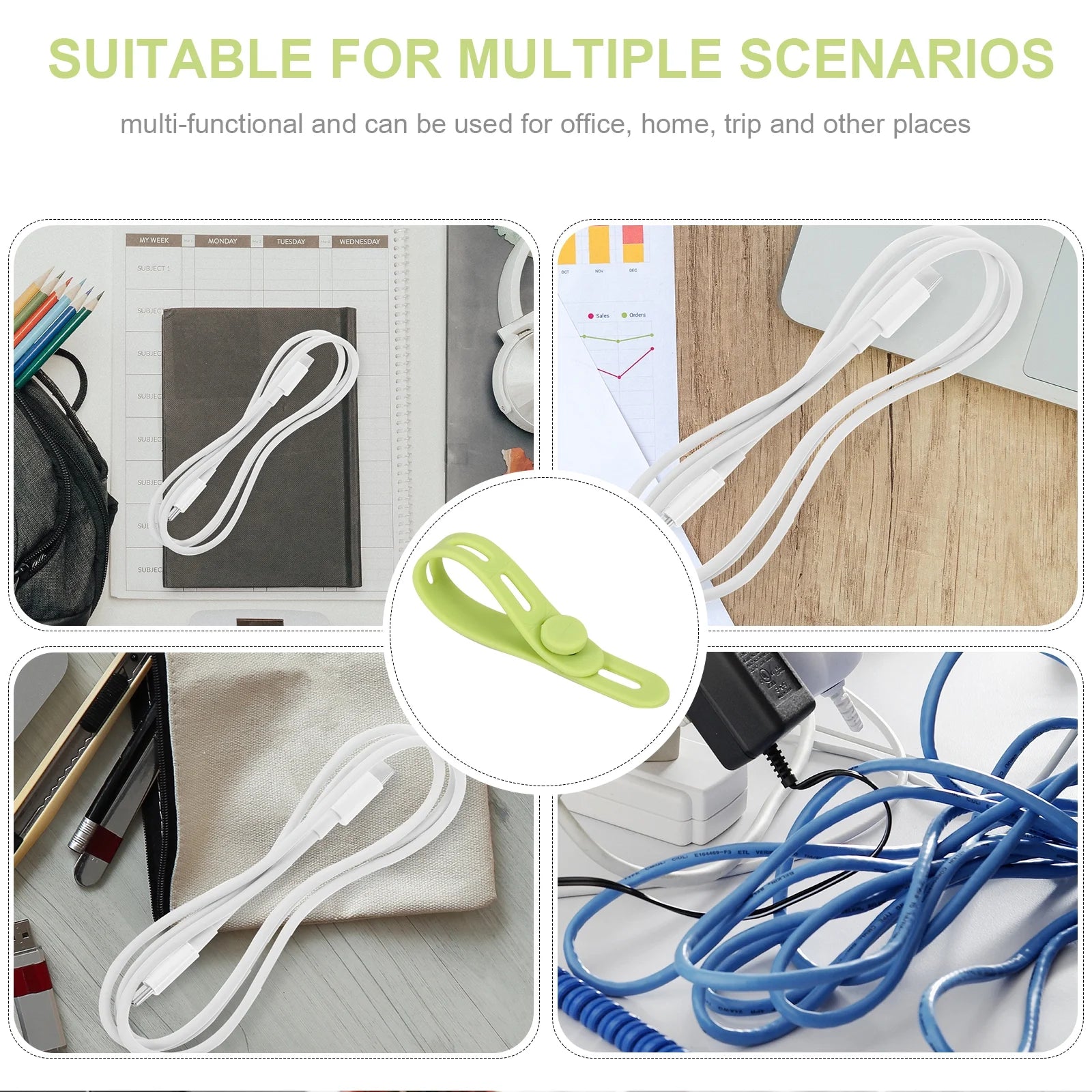 Silicone Cable Manager Wire Organizer 20 Pcs K69656
