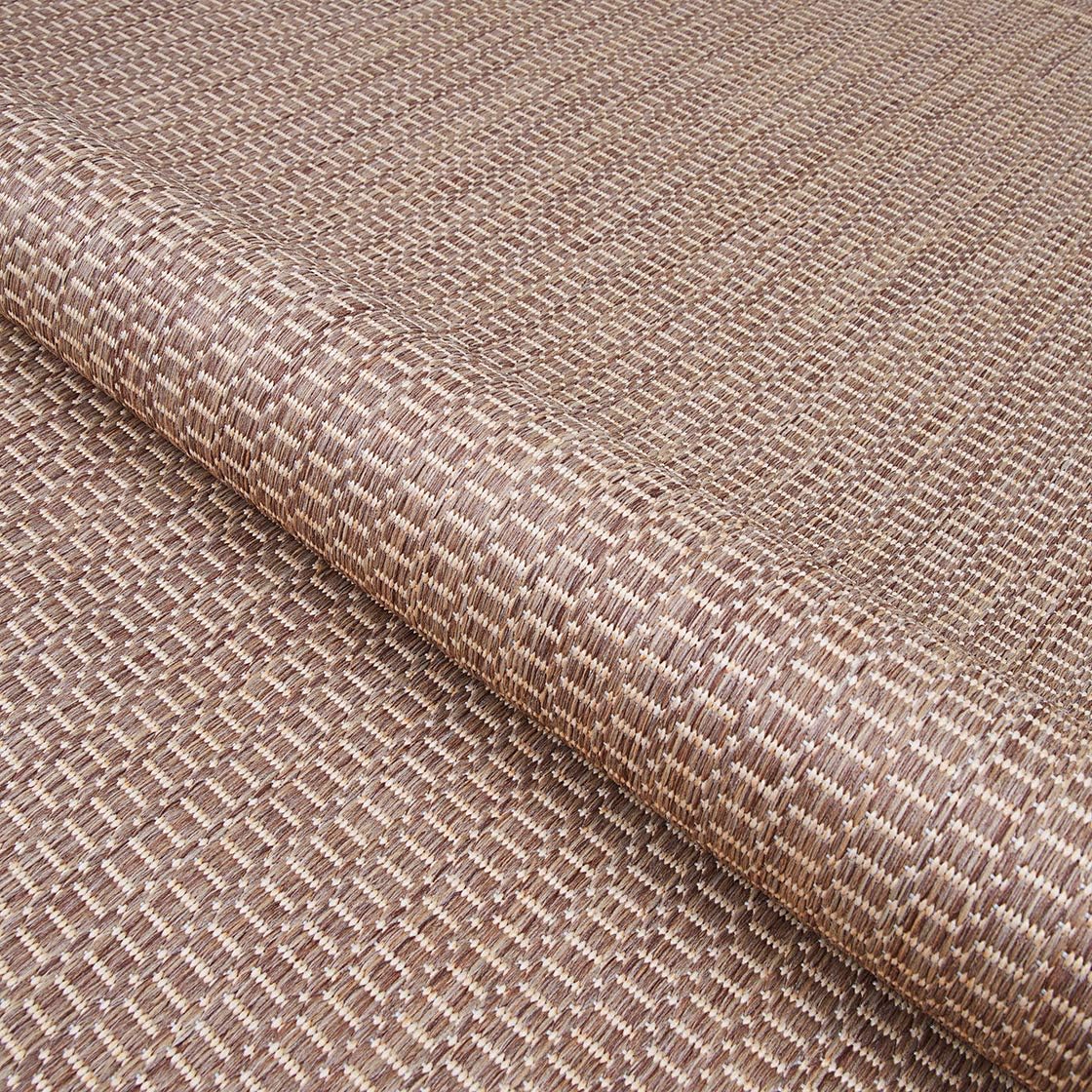 Couristan Recife Saddle Stitch Indoor/Outdoor Area Rug, 7'6", Cocoa Brown-Natural I1448