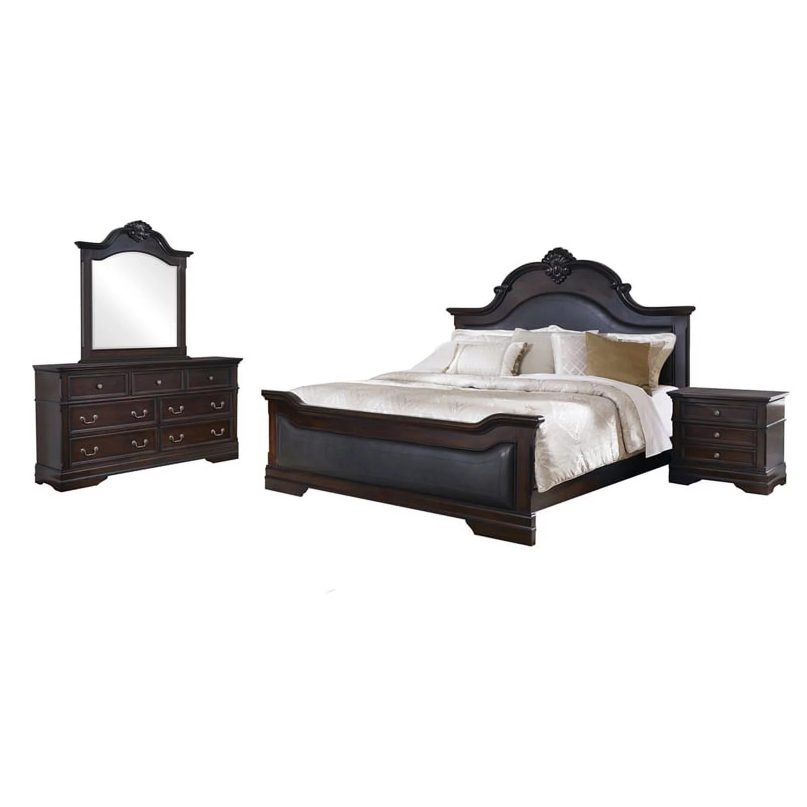 Cambridge Carved Bedroom Set Cappuccino O592381