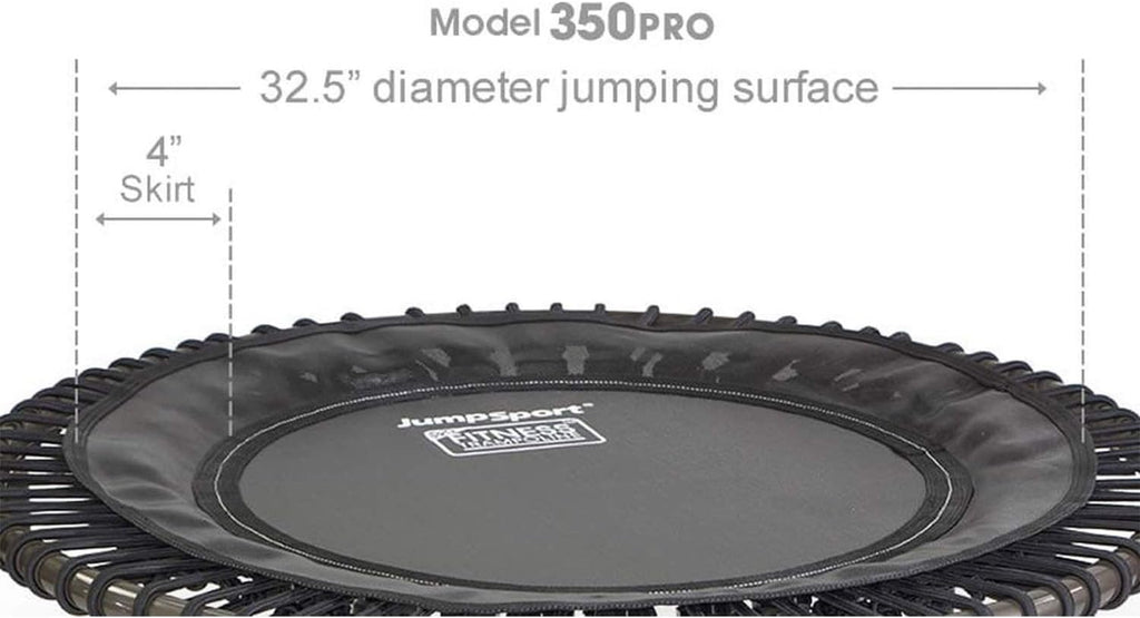 JumpSport 350 PRO 39-Inch Fitness Rebounder Trampoline with Steel Handle Bar, Black H836828