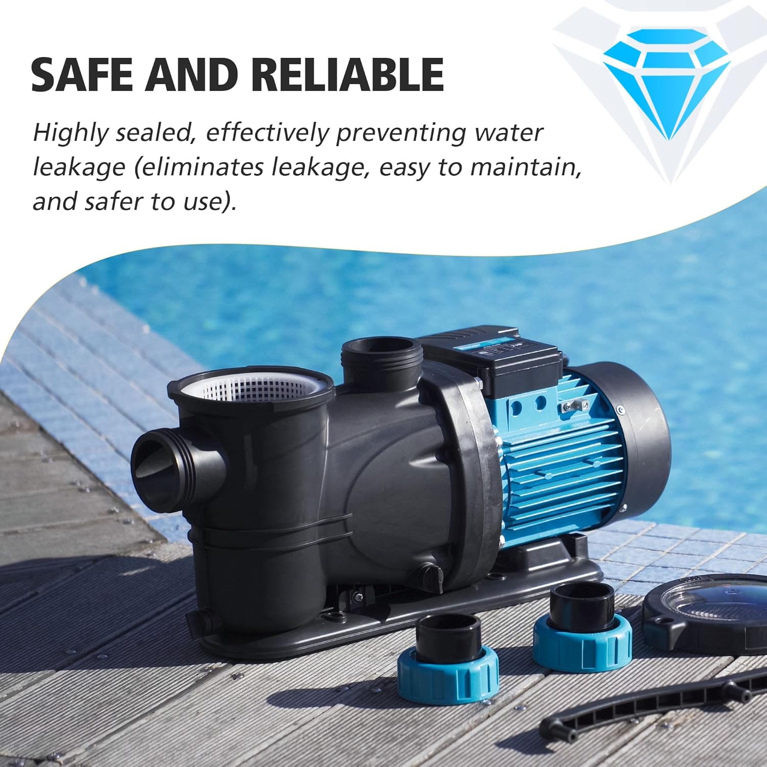 2HP 6950 GPH Above Ground Pool Pump with Strainer Basket O996531