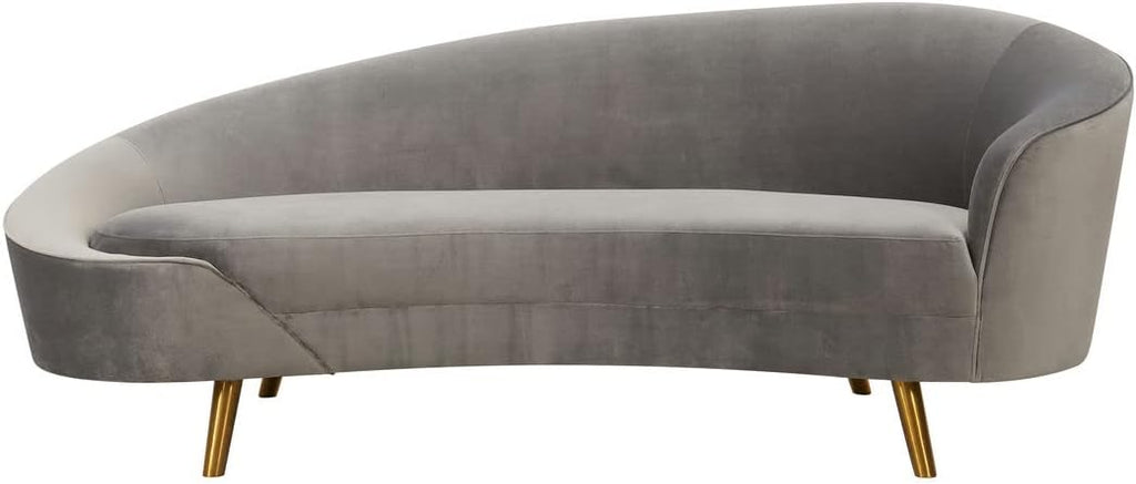 TOV Furniture Cleopatra Velvet Upholstered Sofa Gray/Gold L4526