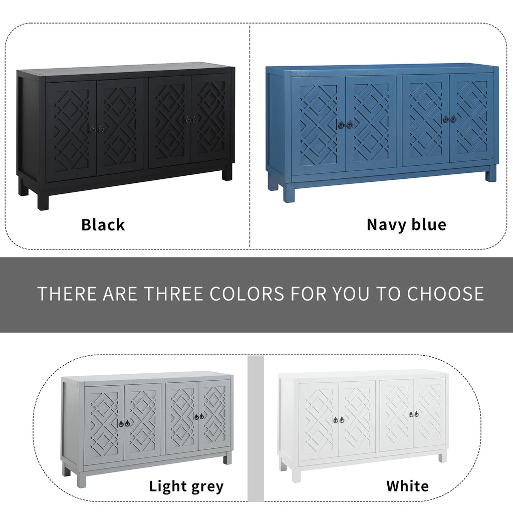 2-Door Storage Cabinet with Metal Legs and Adjustable Shelves, White U28992