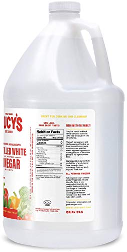 Lucy's Family Owned Natural Distilled White Vinegar, 1 Gallon (128 oz), 5% Acidity E6247