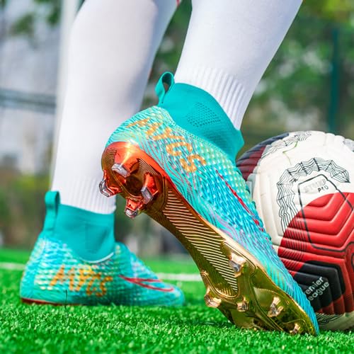 GEXECEUSS Soccer Cleats for Men Women Turf Football Shoes Breathable Lightweight Q4724