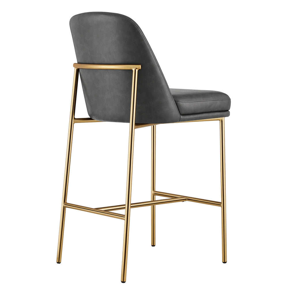 CHITA Modern Counter Height Bar Stool Set of 2, 27 inch, Faux Leather Y647