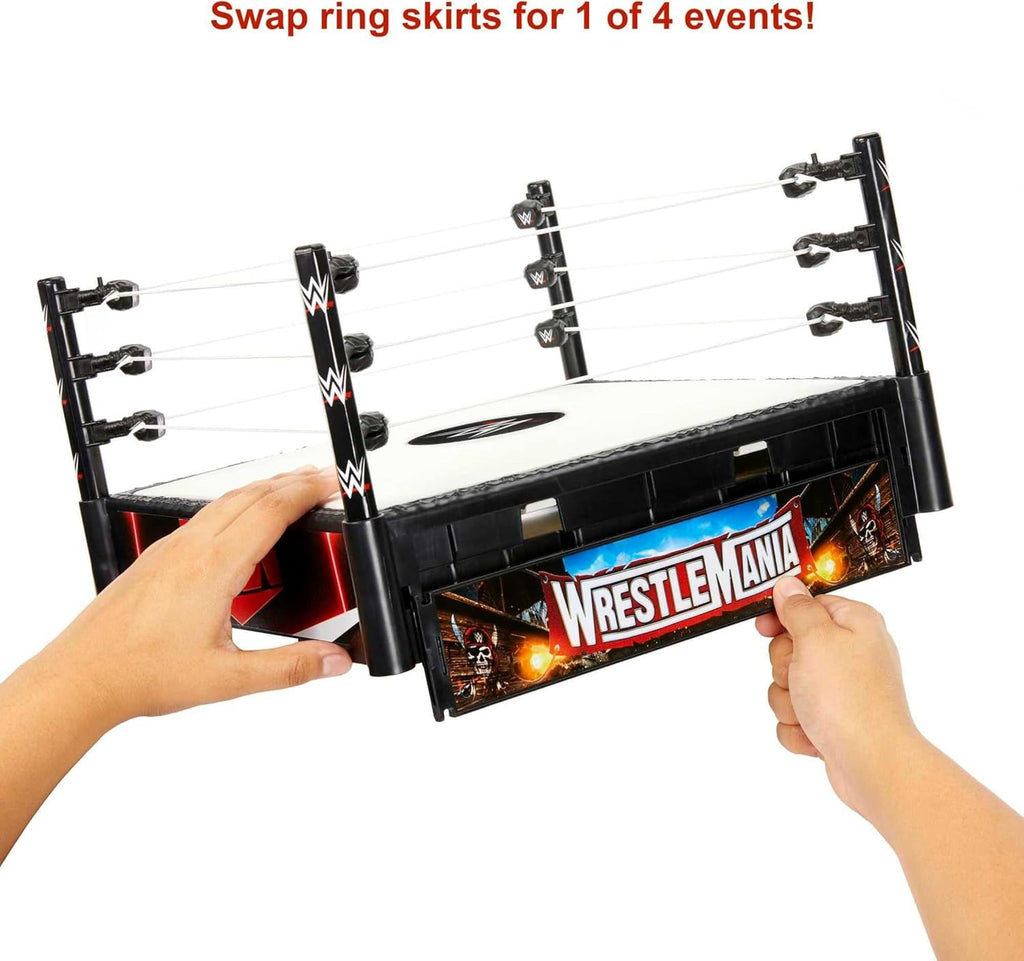 Mattel WWE Superstar Ring Playset with Spring-Loaded Mat, 14-inch F2265