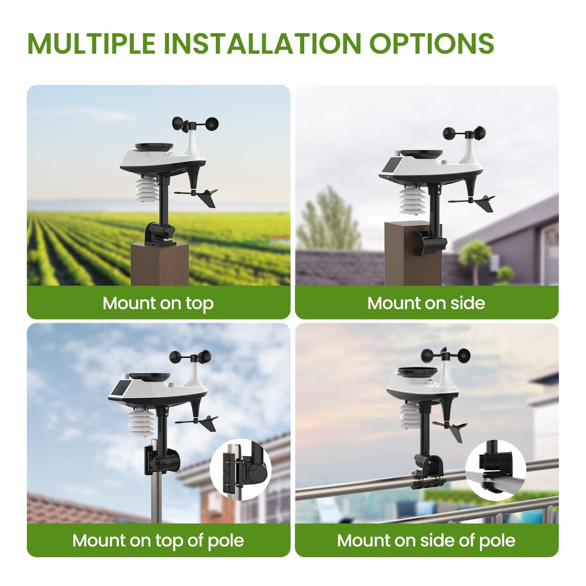 Newentor Weather Station Wireless Indoor Outdoor with Rain Gauge and Wind Speed U223581