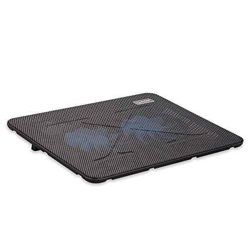 Coolertek Portable Slim Laptop Cooling Pad with 2 Blue LED Fans, USB Powered, Fits 11-14 Inch E3336