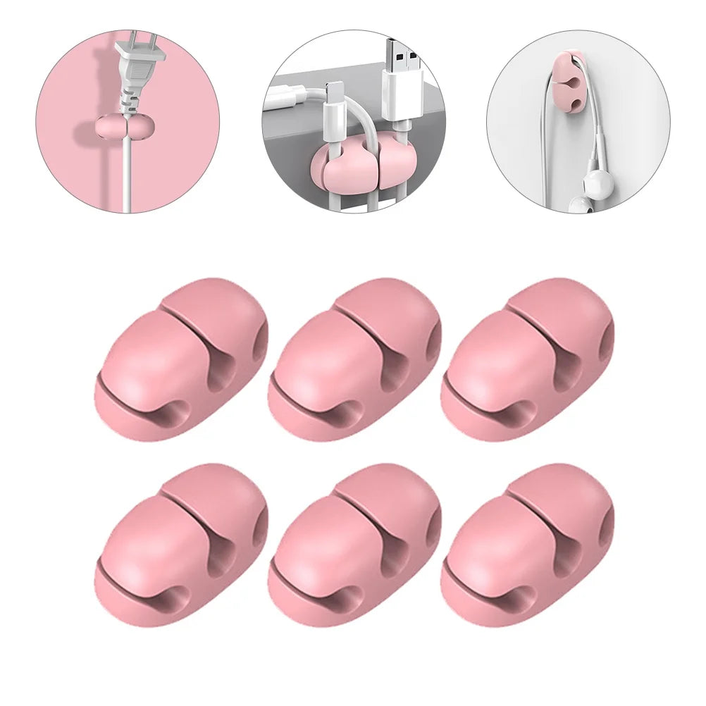 Cable Manager Wire Organizer Self Adhesive Cord Clips, 6 Pcs K878
