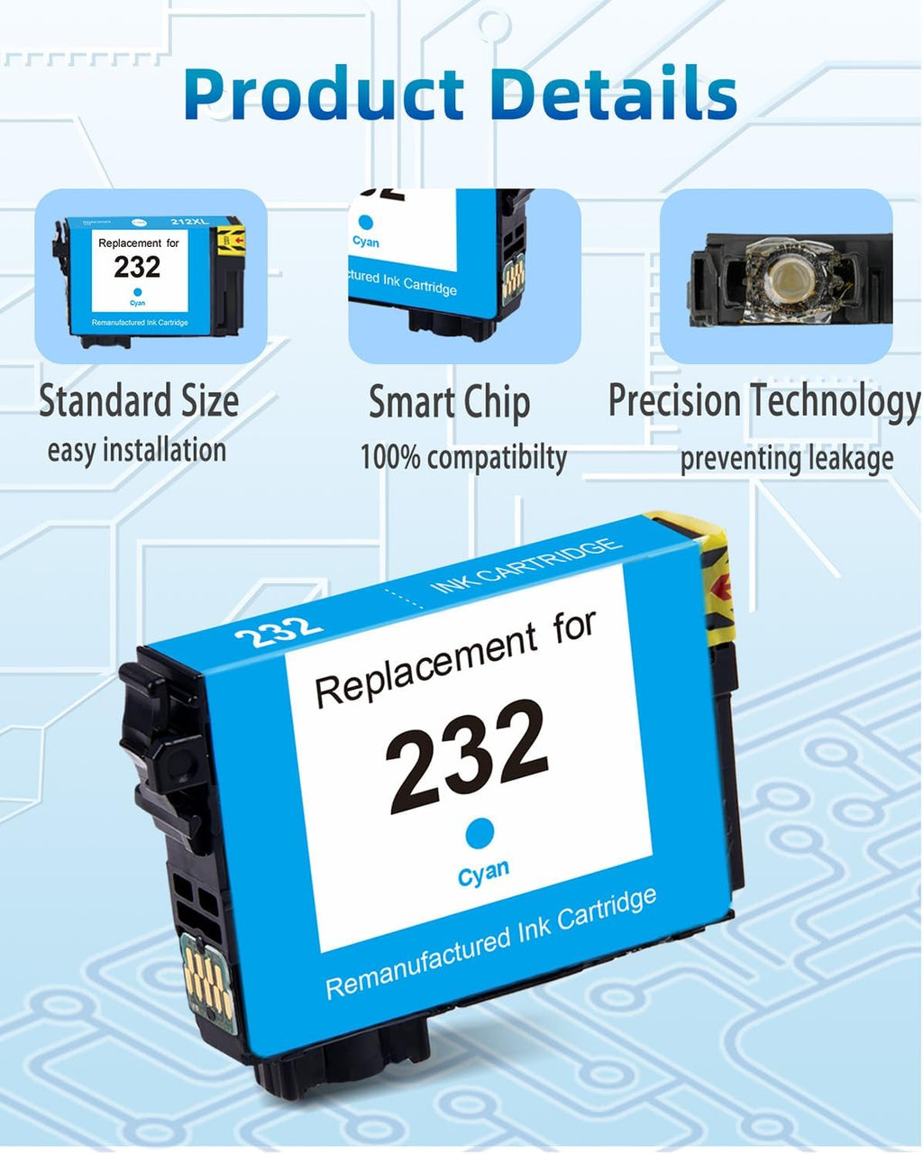 LEMERO 232XL Ink Cartridges Combo Pack for Epson XP-4200 XP-4205 WF-2930 WF-2950 K253