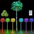 6FT 400 LED Lighted Palm Tree with Coconuts Outdoor Artificial Palm Tree Tropical Fake Palm Trees Lights for Outside Patio Pool Hawaiian Luau Jungle Party