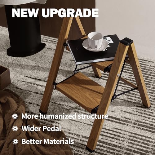 3 Step Ladder, Aluminum Folding Stool with Anti-Slip Pedal, 330lbs Capacity X758