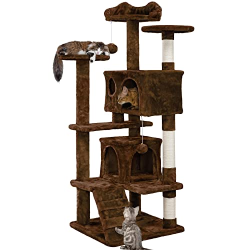 Yaheetech 54in Cat Tree Tower Condo Furniture with Scratch Post Y196
