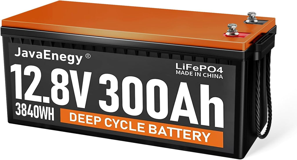 JAVA 12V 300Ah lifepo4 battery,12.8V Lithium battery rechargeable 8000+ deep cycle,3840wh output 3.84kwh energy,built-in 200A BMS 8000+ cycle,for traolling home storage ESS off-grid application