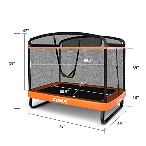 GYMAX 6FT Toddler Trampoline with Swing & Safety Net, Indoor/Outdoor C259094