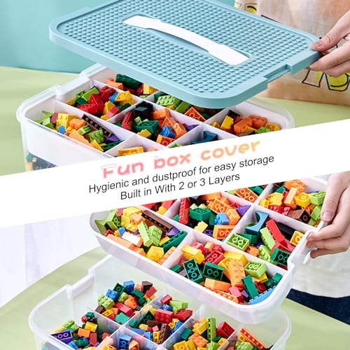 Toys Organizer Storage Case with Lids for Lego Building Blocks J32151