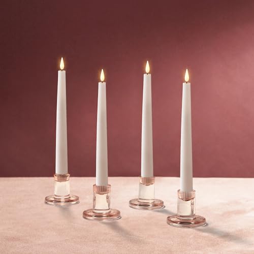 LampLust Clear Candle Holders for Candlesticks,10 Pack, 2.5 in, Glass Candlestick Holder, Fits Standard Tapered Candles, Decorative Candle Holders for Table Centerpiece, Colorful Modern Candle Holder