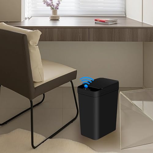 Touchless Electric Bathroom Trash Can with Lid, 5 Gallon, White V363
