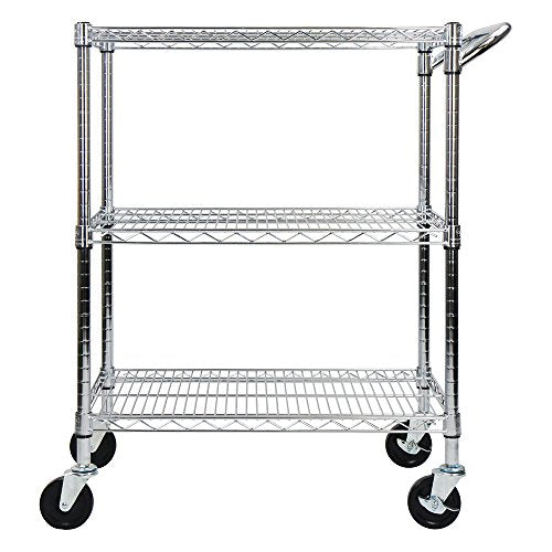 Oceanstar 3-Tier Heavy Duty Utility Cart, Chrome Q63941