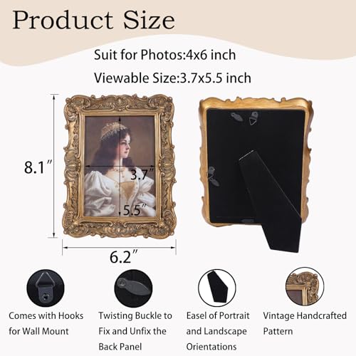 Antique Picture Frames 8x10 Vintage Victorian Ornate with Glass, Black S55546