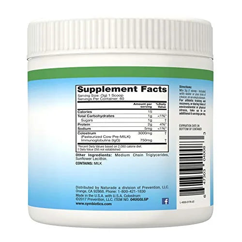 Symbiotics Colostrum Plus Powder Supplement, 6.3 oz (180 g) V84002