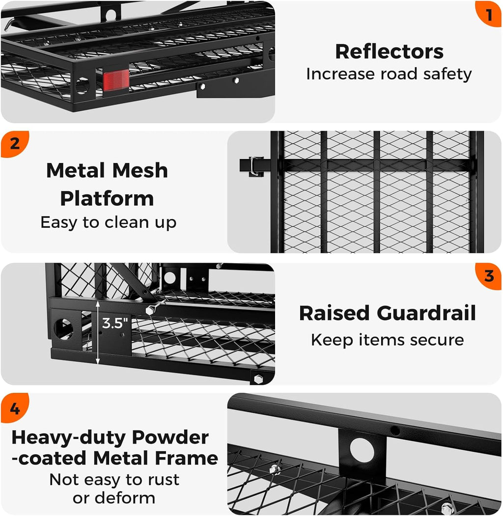 Mobility Scooter Carrier 500 LBS Capacity Hitch Mount with Foldable Ramp W8335