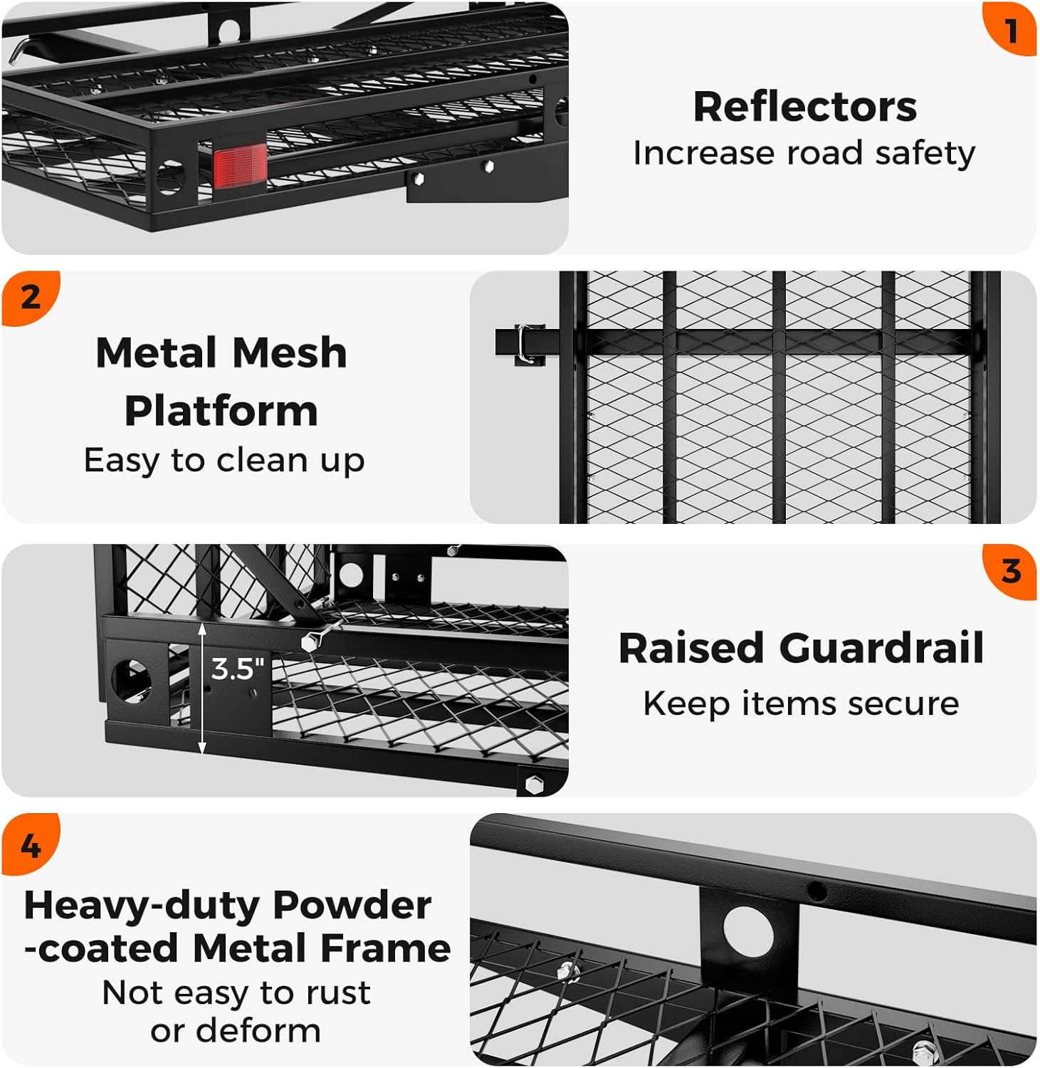 Mobility Scooter Carrier 500 LBS Capacity Hitch Mount with Foldable Ramp W8335
