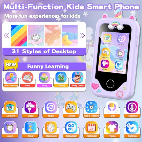 Kids Phone for Girls, Touchscreen Toddler Smartphone Learning Toy with Camera I162